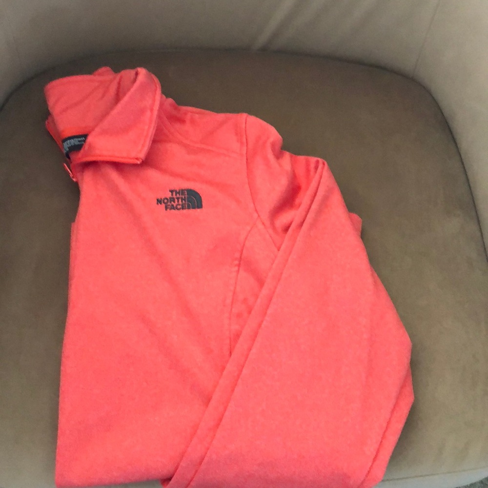 Orange north face pullover